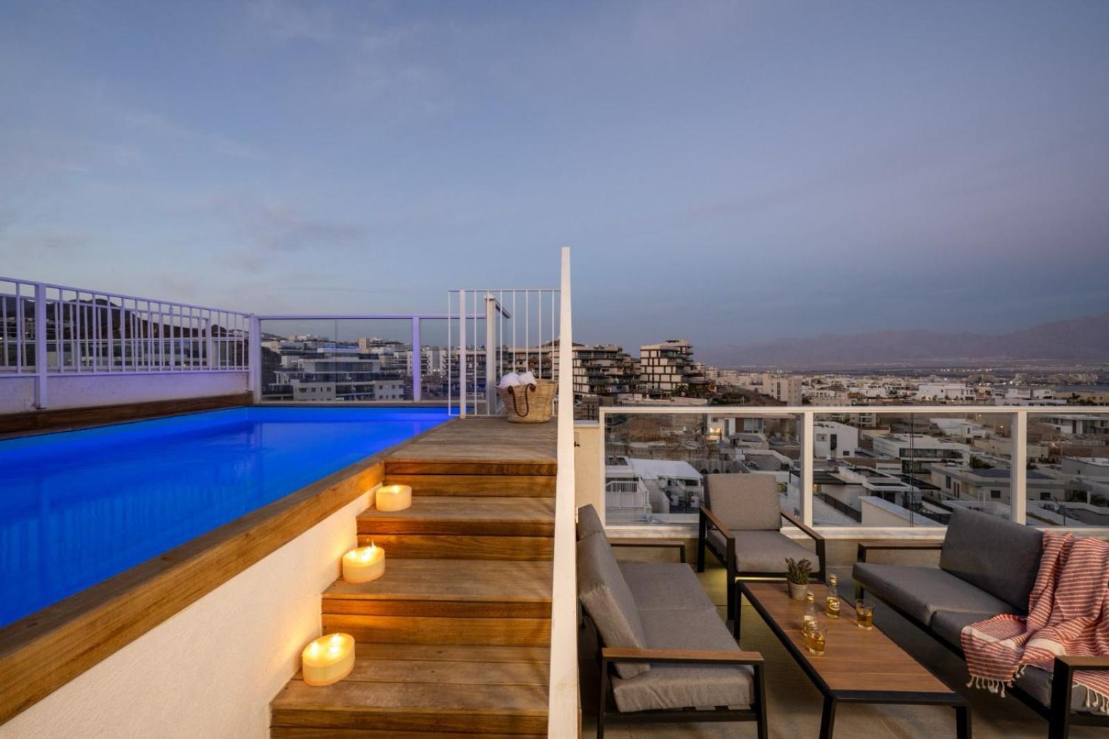 Mountain And Sea View - Penthouse With Private Pool Leilighet Eilat Eksteriør bilde