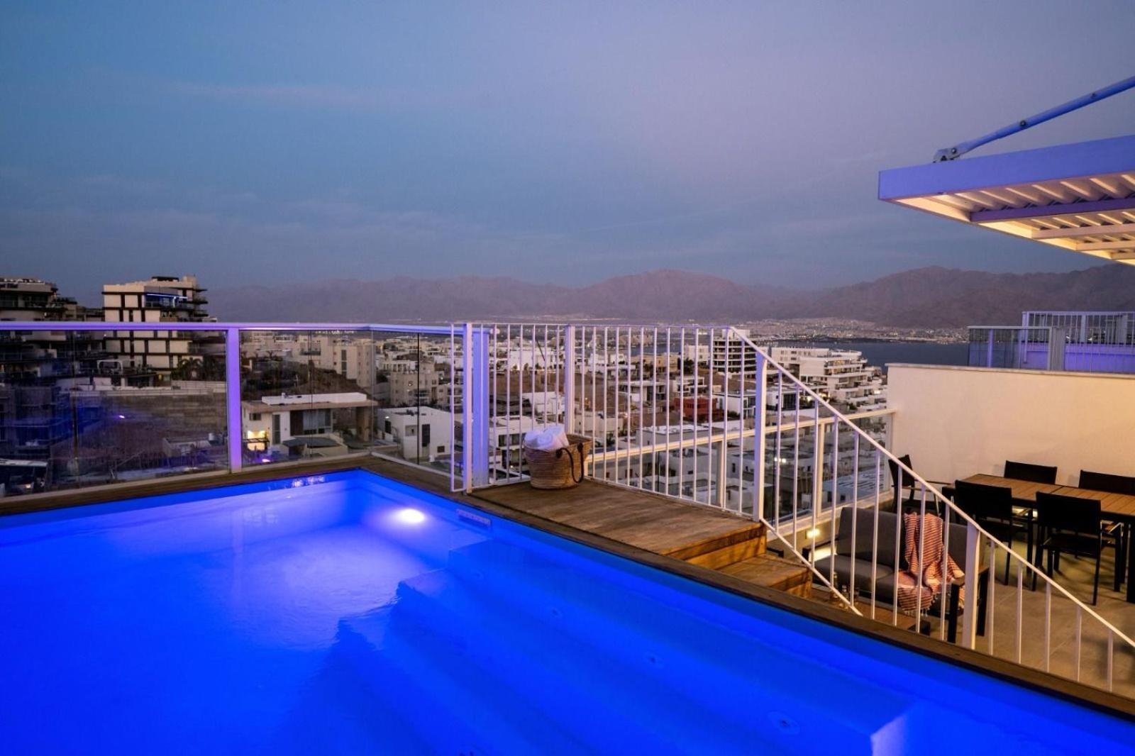 Mountain And Sea View - Penthouse With Private Pool Leilighet Eilat Eksteriør bilde